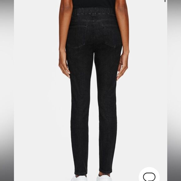 New Eileen Fisher elastic waist, leggings faded black skinny jeans - Picture 5 of 8